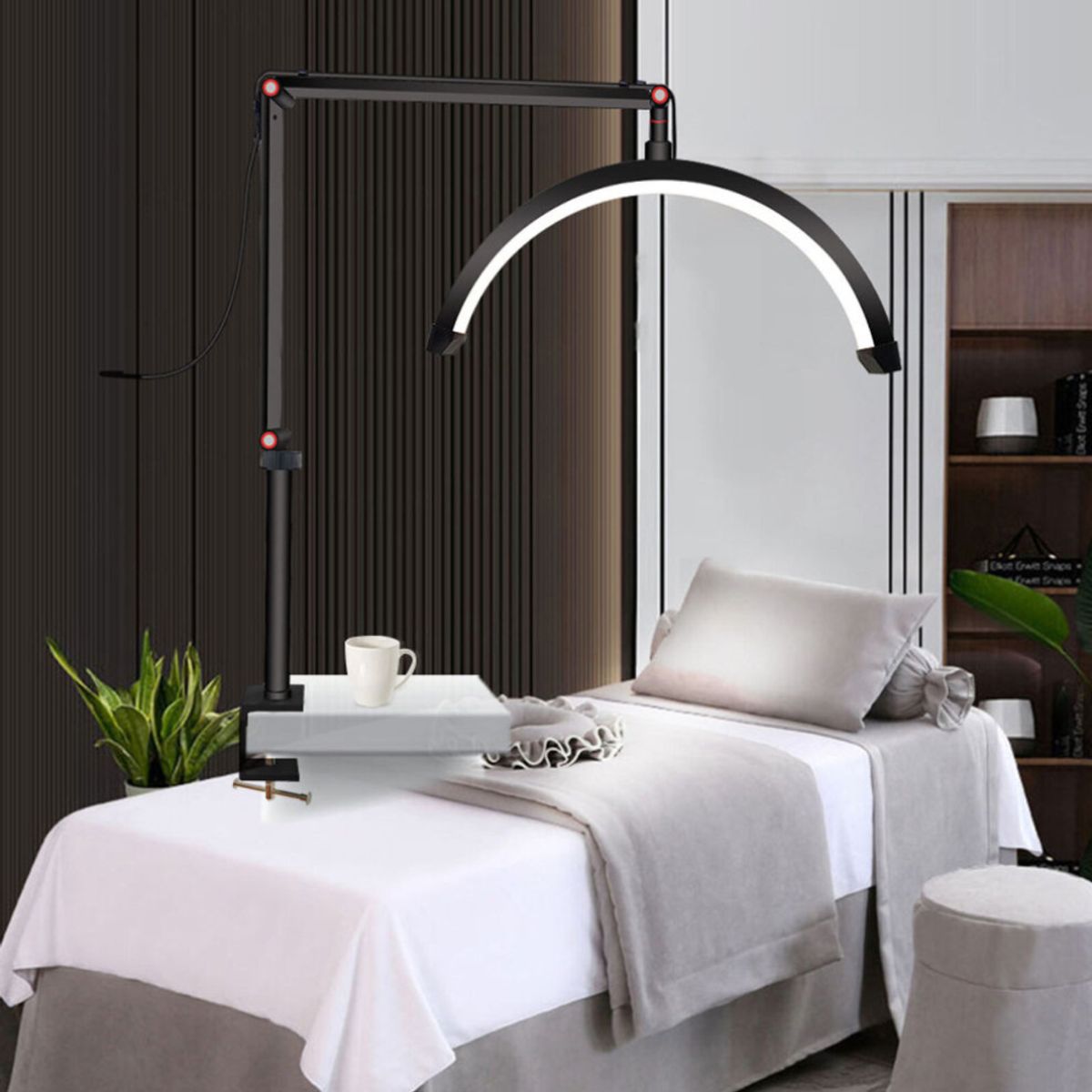 TECNOHOGAR JS - Lampara Led Profesional Tipo Luna 3 Colores Tatuajes Spa