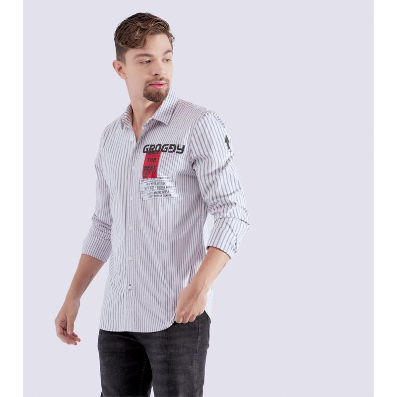 GROGGY - Camisa Para Hombre Slim Manga Larga Groggy