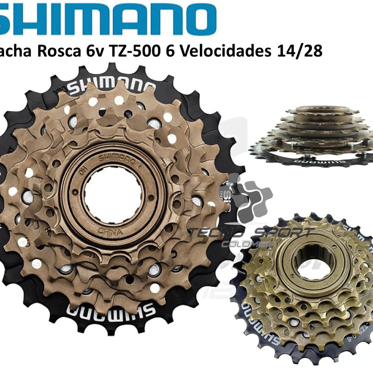 SHIMANO - Pacha Roscada Shimano Tz500 6 V 14-28 Piñon Rosca Bicicleta