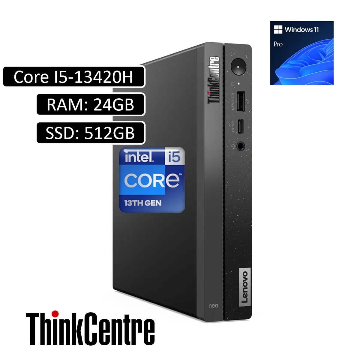 LENOVO - PC LENOVO TINY THINKCENTRE - INTEL CORE I5 13420H - 24GB DDR4 - 512GB SSD