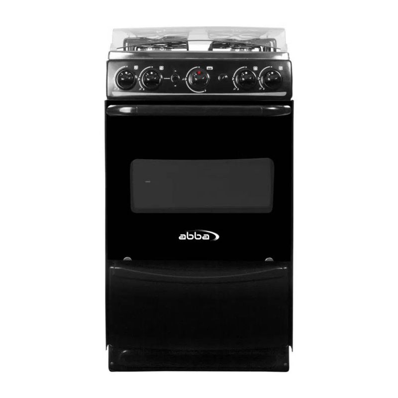 ABBA - Estufa de piso Abba 50 cm con gratinador Gas Natural Negro AB2016NN