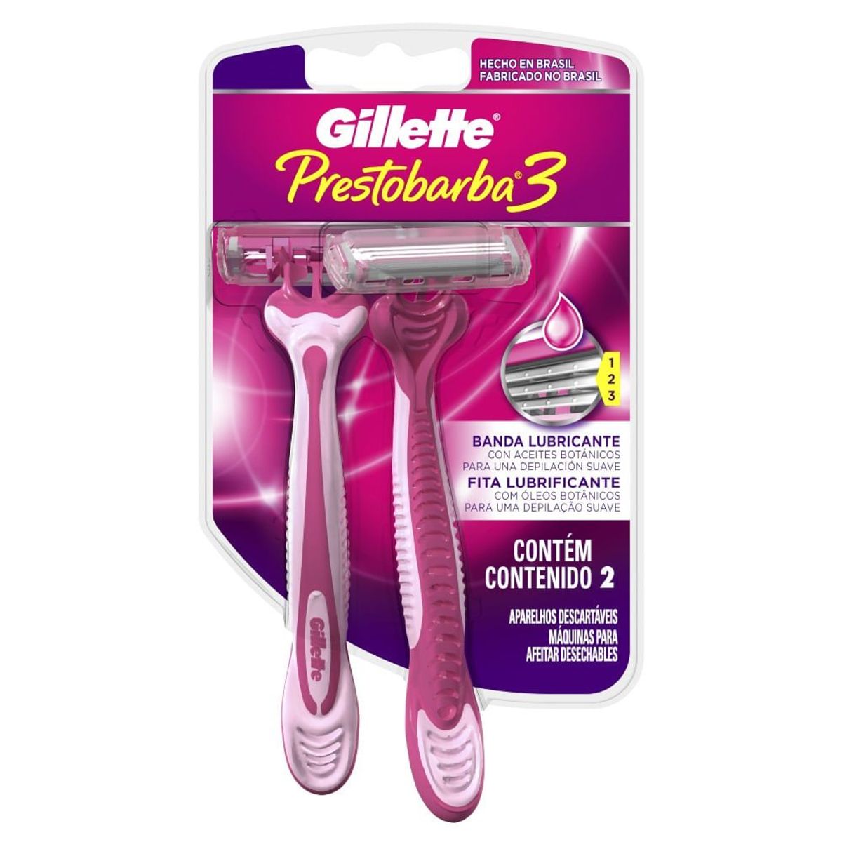 GILLETTE - Maquina Afeitar Prestobarba3 Mujer X 2und