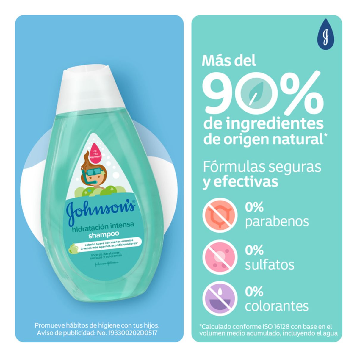 JOHNSON'S BABY - Shampoo Johnsons Baby Hidratacion Intensa X 400ml