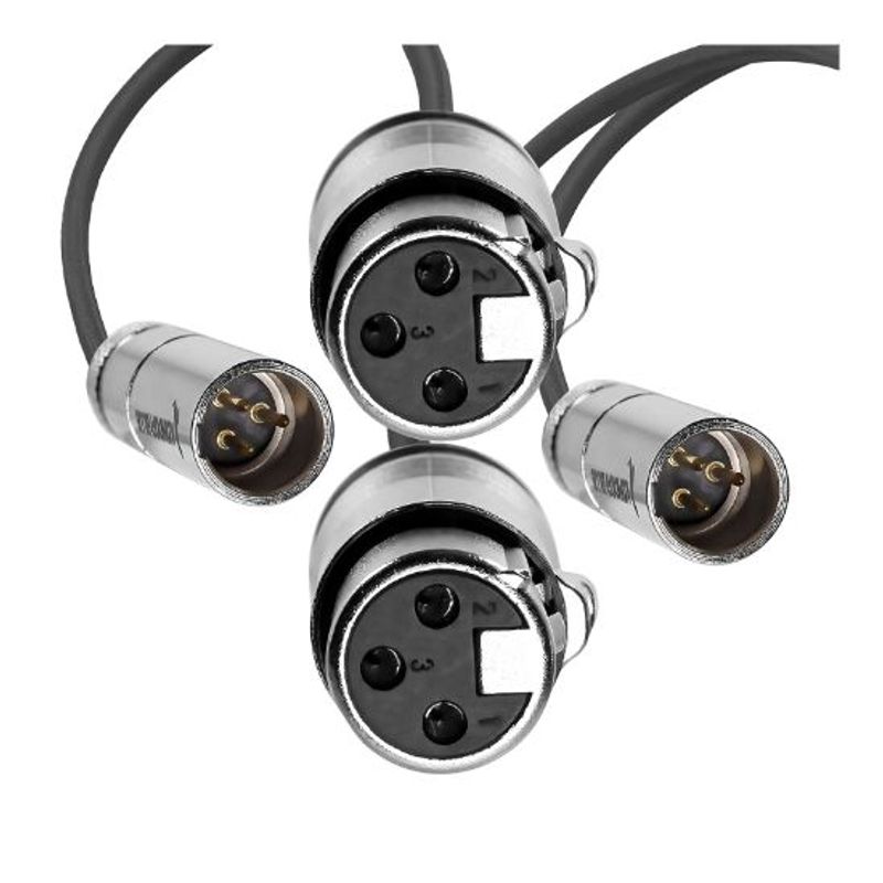 GENERICO - Kit de 2 cables Mini XLR macho a XLR hembra 16 pulgadas KONDOR BLUE