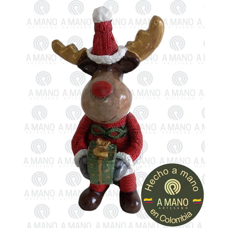 GENERICO - Reno Navideño  32 Cm Adorno Navidad Ceramica