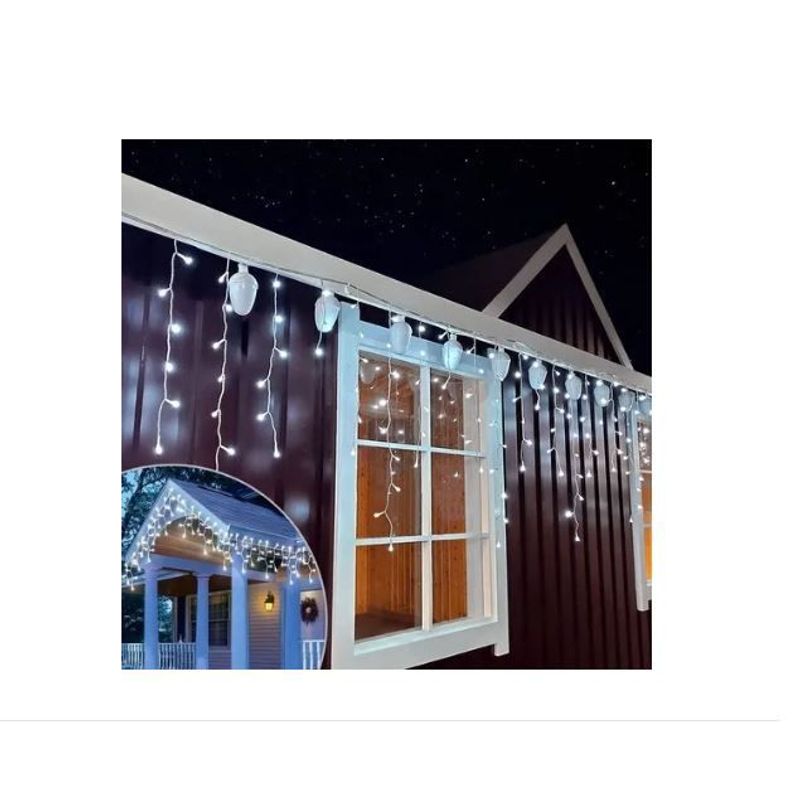 AMERICO SHOP - Cortina de Luces de Navidad 3m x 45 cm Luz Blanca Decorativas