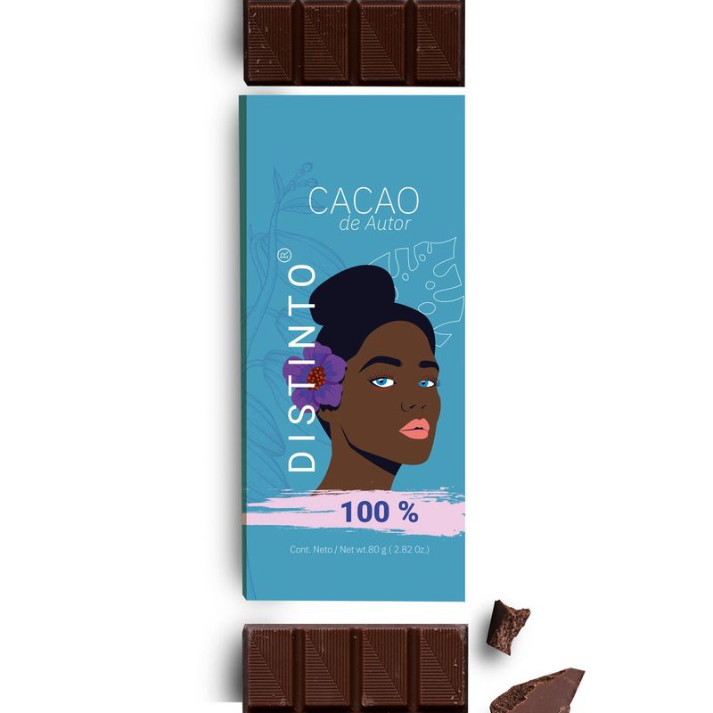 DISTINTO - CHOCOLATE DE AUTOR AL 100% CACAO DISTINTO BARRA 80 GR