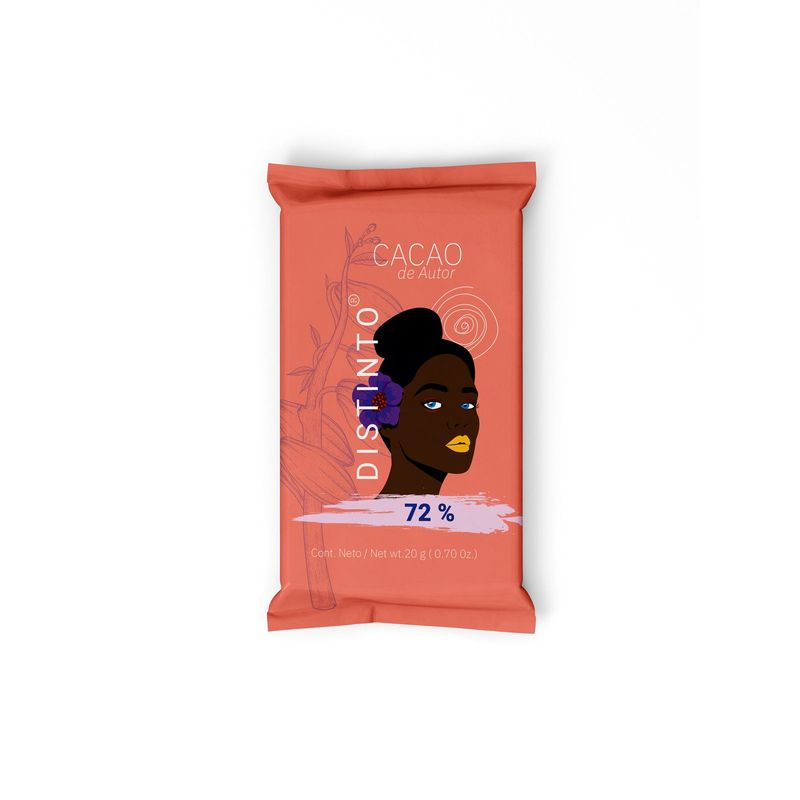 DISTINTO - CHOCOLATE DE AUTOR AL 72% CACAO DISTINTO BARRA 20 GR