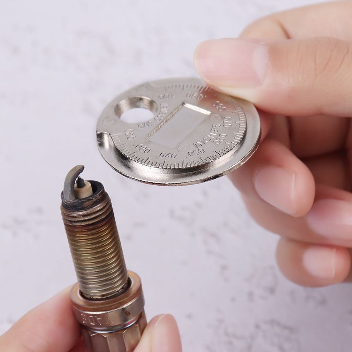 GENERICO - Calibrador De Bujías Tipo Moneda Herramienta De Medición