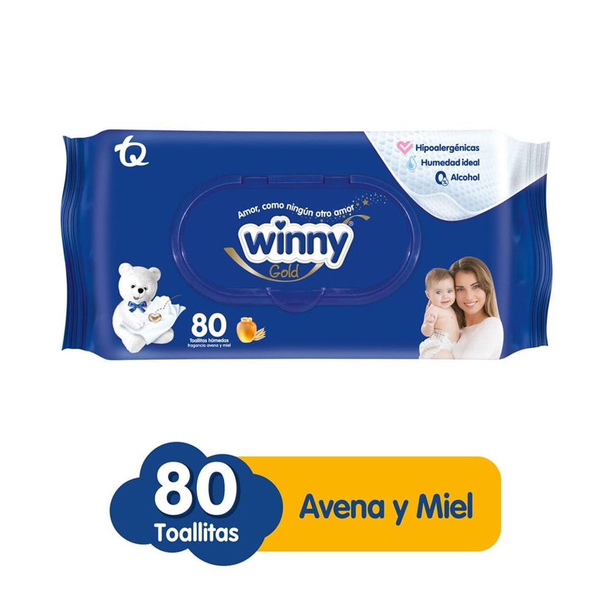 WINNY - Toallitas Avena Winny Miel X 80und