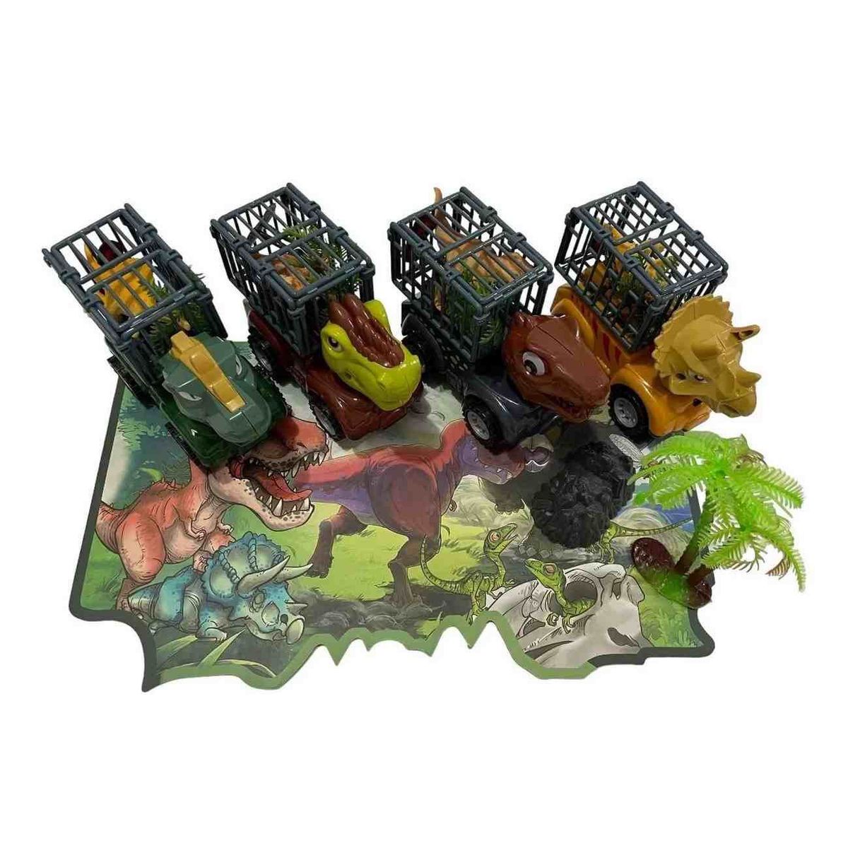 DAYOSHOP - Carros Dinosaurios Monster Jaula Juguete Didactico Niño Kit