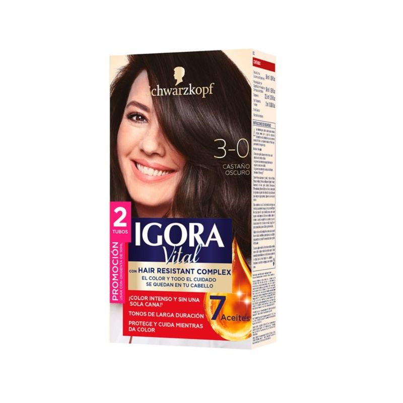 IGORA - Tinte Igora Vital Permanente 3-0 Castaño Oscuro Dt