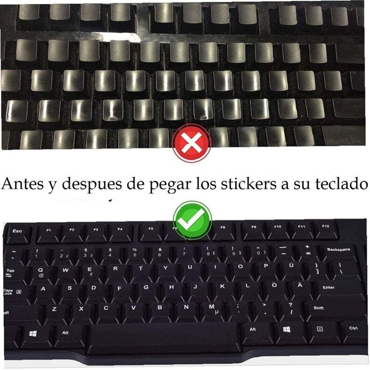 GENERICO - Sticker letras adhesivas para teclado en español