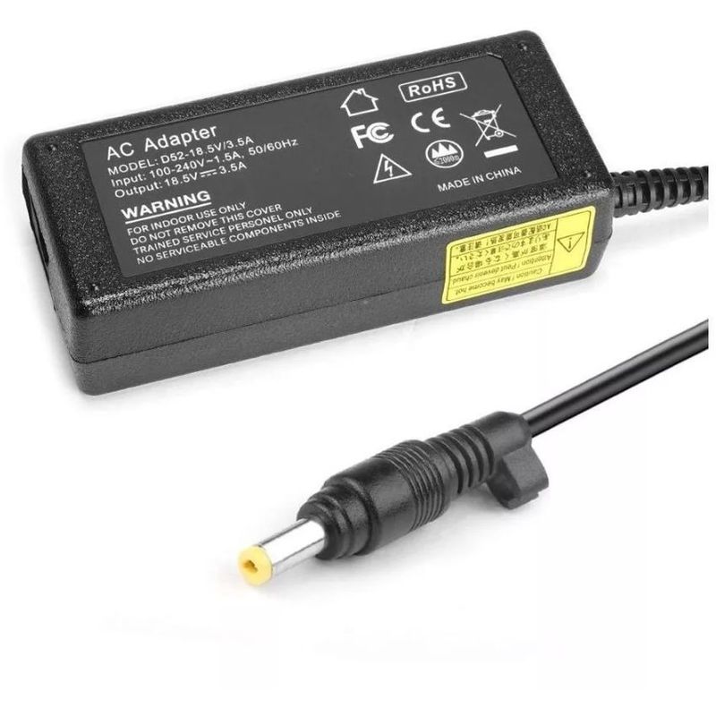 GENERICO - Cargador para portátil hp 18.5v - 3.5a punta amarilla