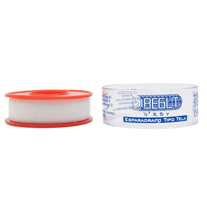 BEGUT - Esparadrapo Tela Begut 1/2 Pulgada X 5 Yardas Blanco X 1und