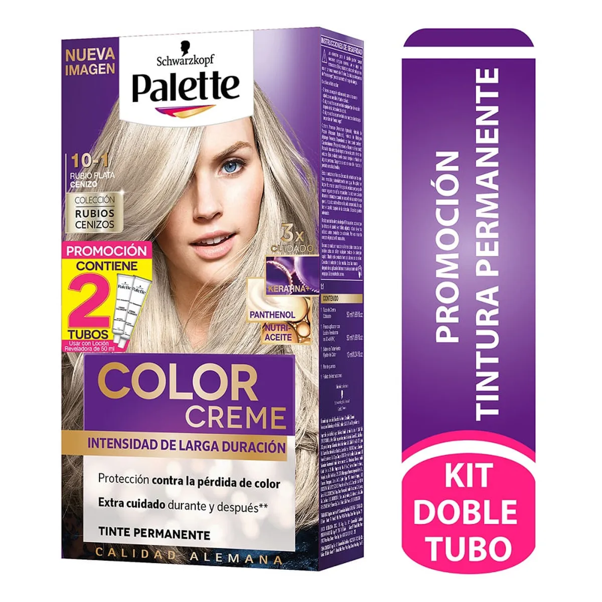 PALETTE - Tinte Palette Color Creme Permanente 10-1 Rubio Plata Cenizo