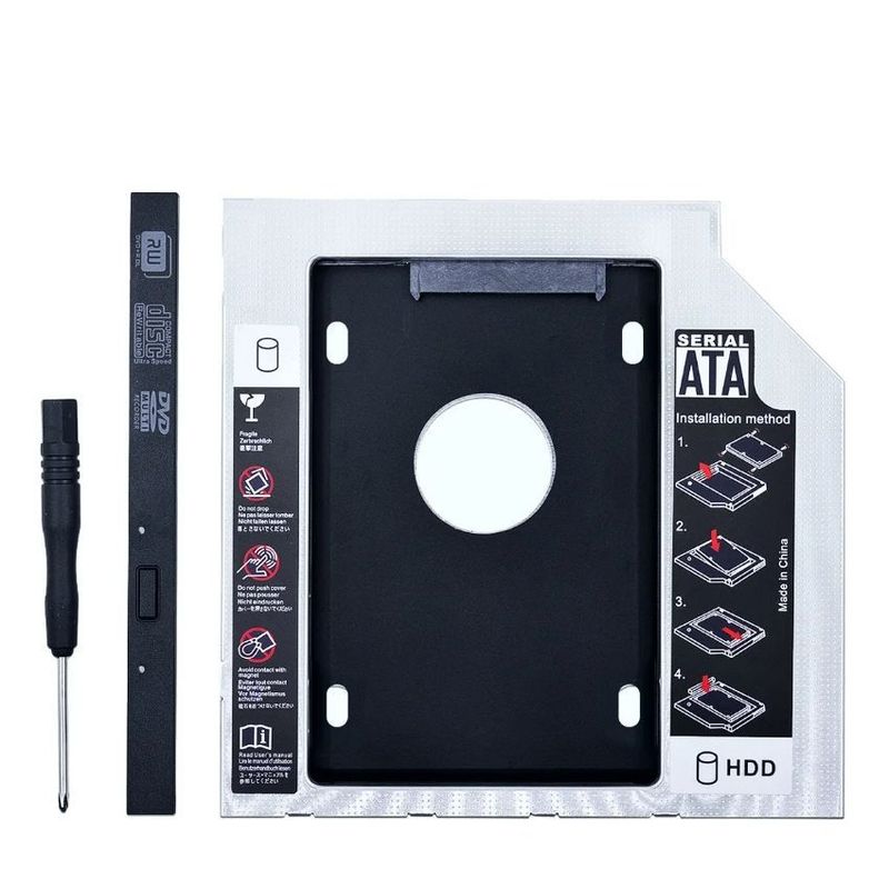 GENERICO - Adaptador caddy segundo disco duro 95mm sata ssd cd dvd