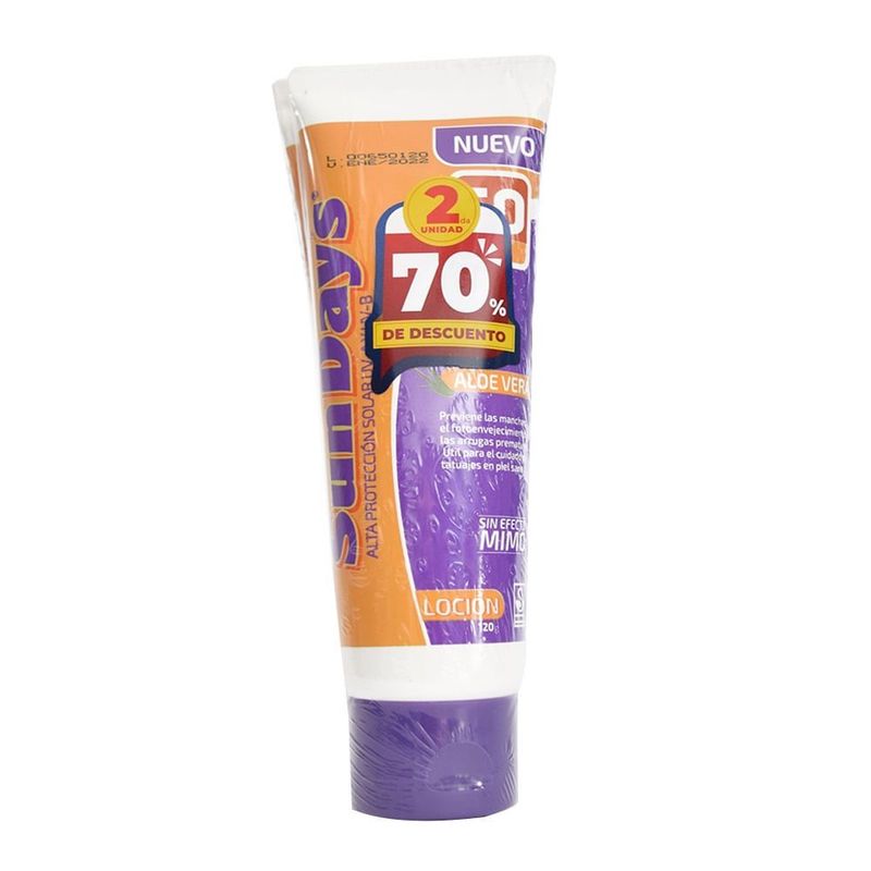 GENERICO - Oferta Protector Solar Sundays Fps50 X 2und X 120g