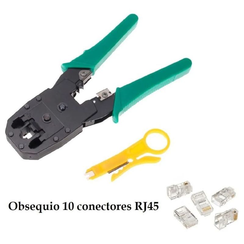 GENERICO - Ponchadora red rj45 / rj11 / rj9 / con pela cable + obsequio