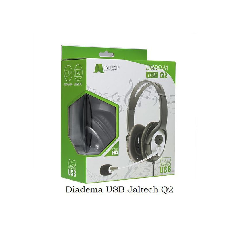 GENERICO - Diadema usb jaltech q2 con micrófono + control de volumen