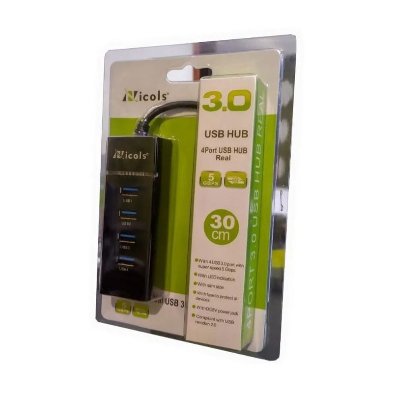 GENERICO - Multi-puerto hub usb 3.0 real con 4 puertos