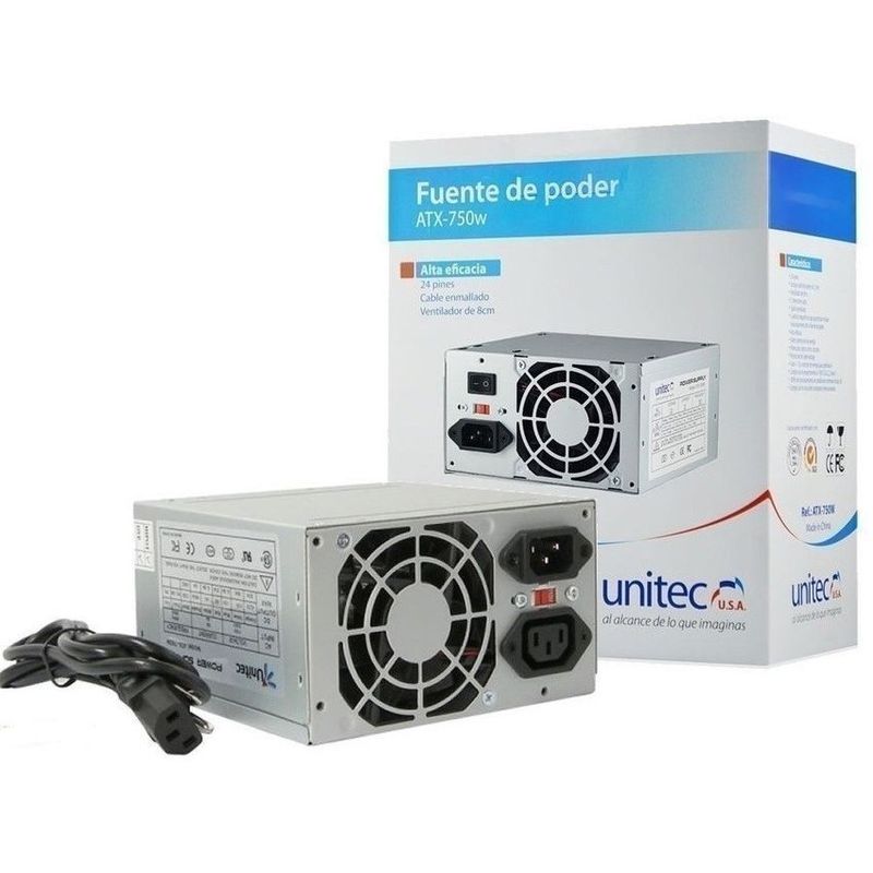 UNITEC - Fuente de poder de pc unitec atx-750