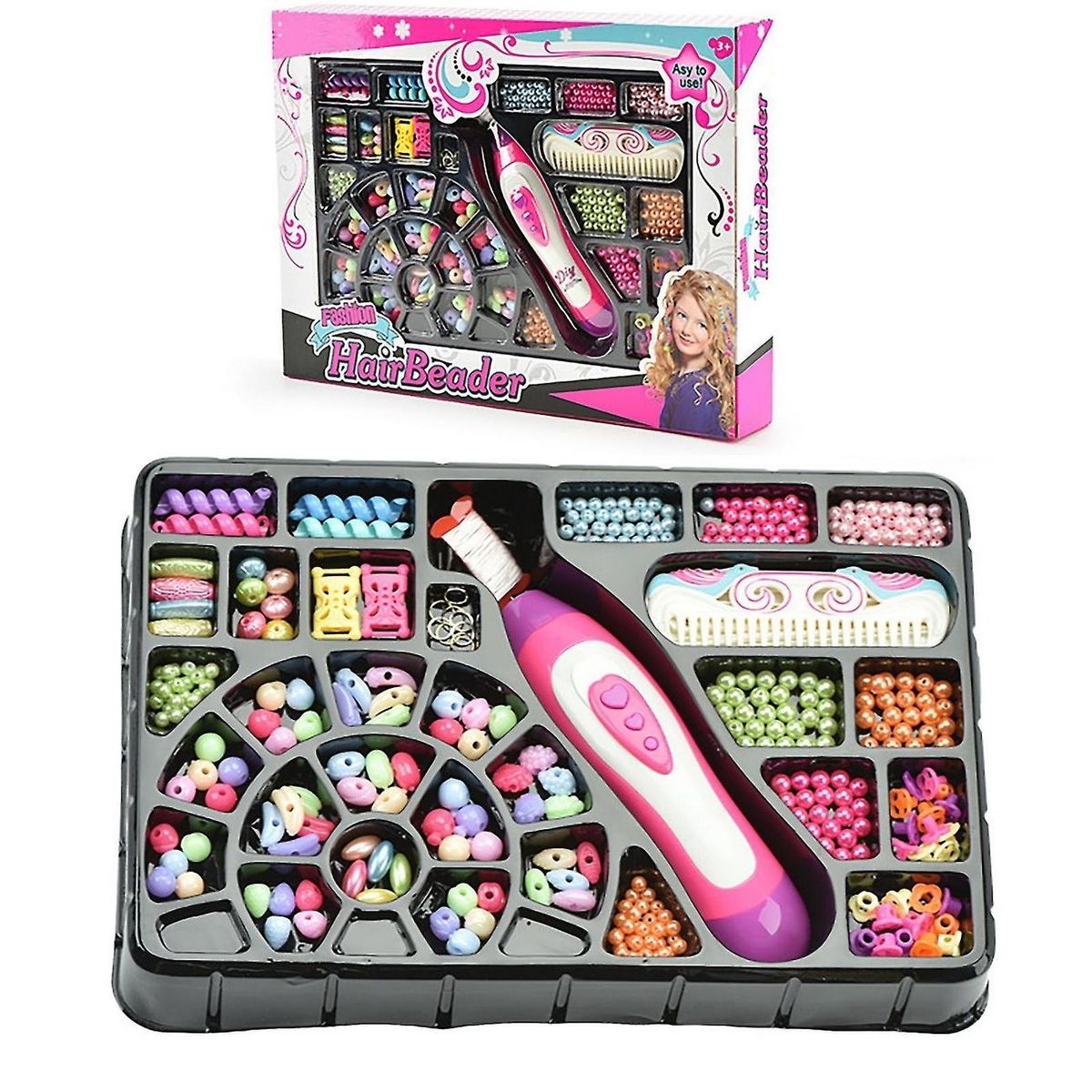 GENERICO - Set Kit Para Hacer Peinados Trenzas Cabello Hairbeader Niña