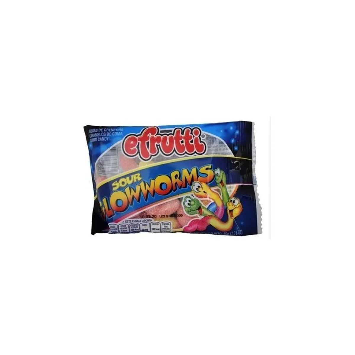 EFRUTTI - Gomitas gusanitos sour glowworms x 12 unidades 50 gr e.frutti