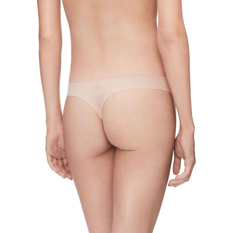 CALVIN KLEIN - Pantie Tipo Tanga Beige En Microfibra Para Mujer Calvin Klein