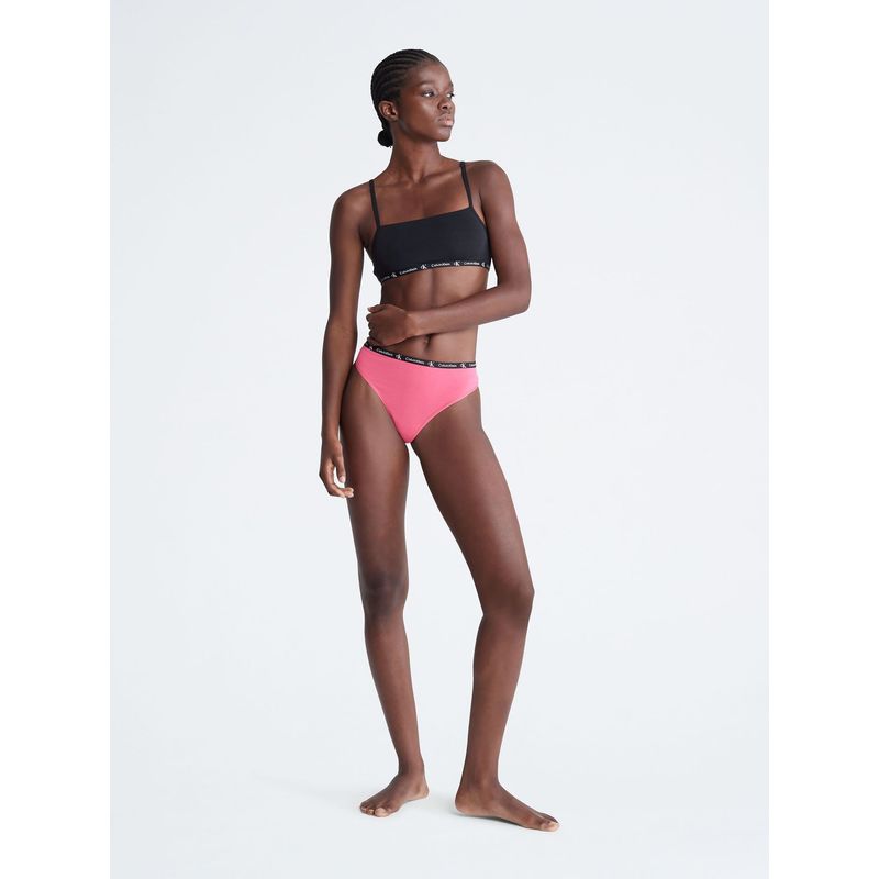 CALVIN KLEIN - Pantie Rosada Tipo Tanga Con Logo Para Mujer Calvin Klein