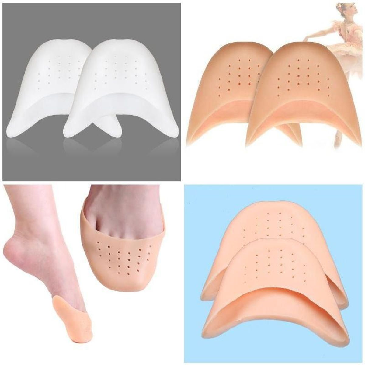 GENERICO - Plantillas De Gel Transpirables Para Ballet Y Baile color blanco