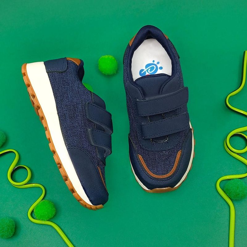 Casuales Leo Azul y Miel Zapatos Niños PAPOS PAPOS