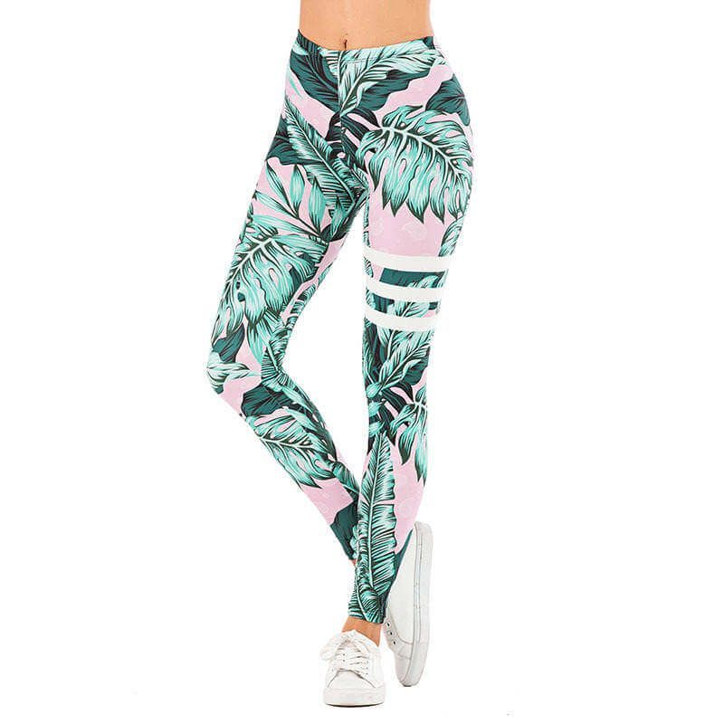 FRIOLENTA - Legging Deportivo Hojas - Verde..