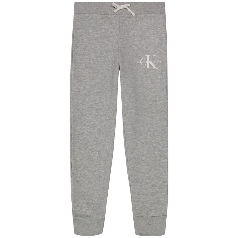 CALVIN KLEIN - Pantalónes De Chándal Con Logo Monograma Gris Niña Calvin Klein
