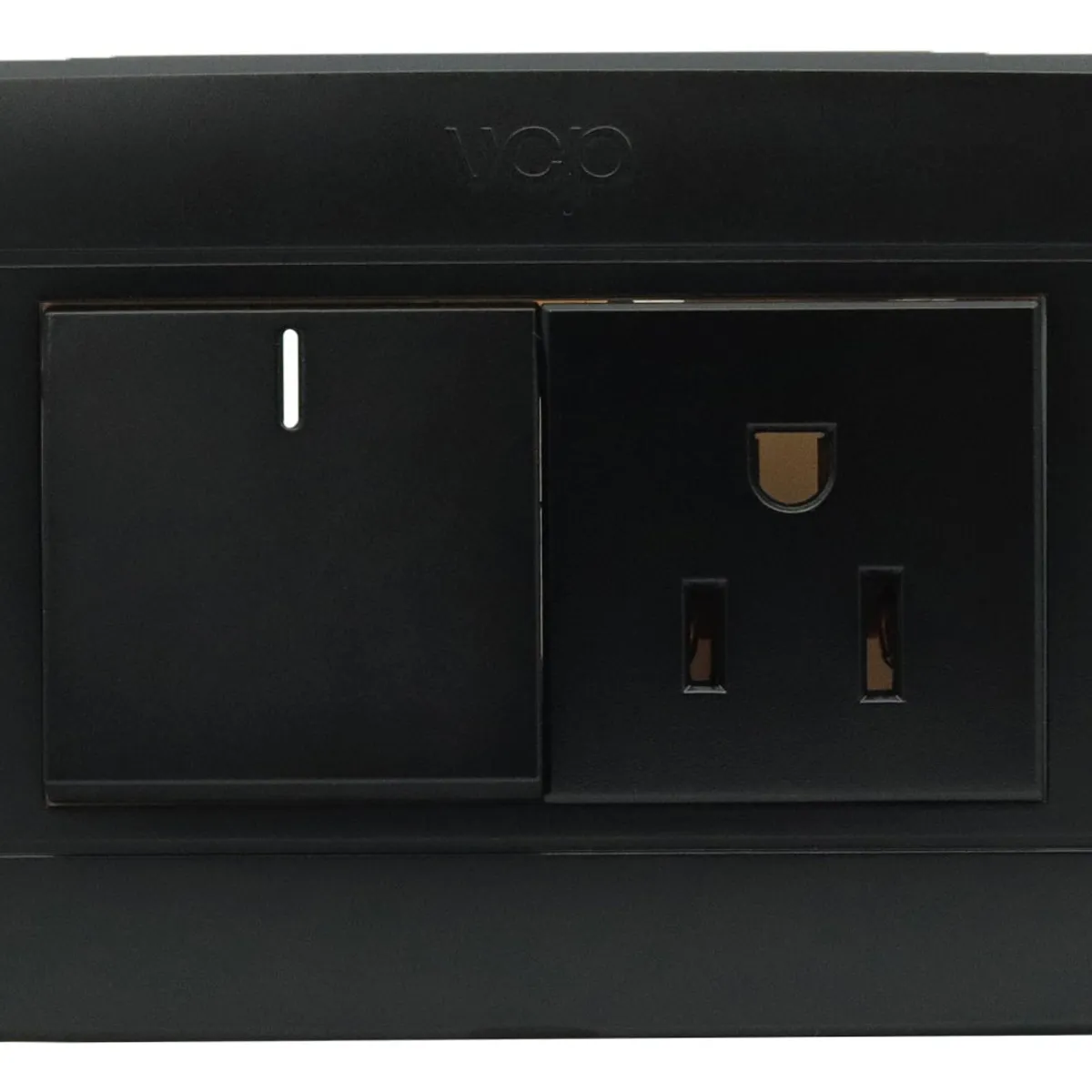 VCP - Interruptor + Toma Negro Vcp Electric Línea Amanecer