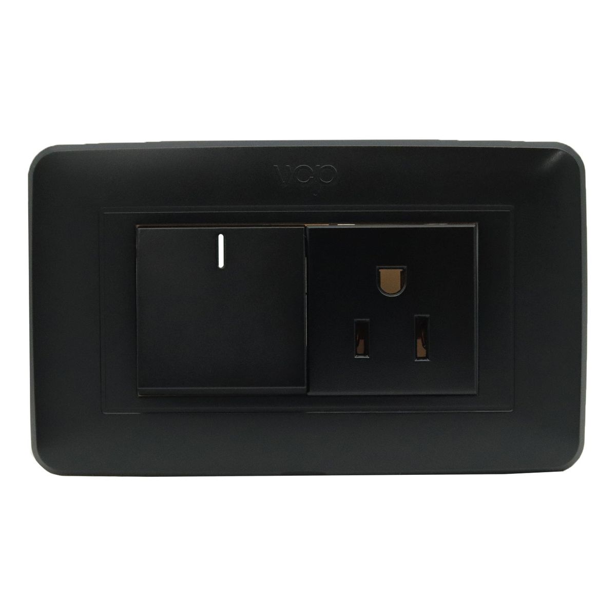 VCP - Interruptor + Toma Negro Vcp Electric Línea Amanecer