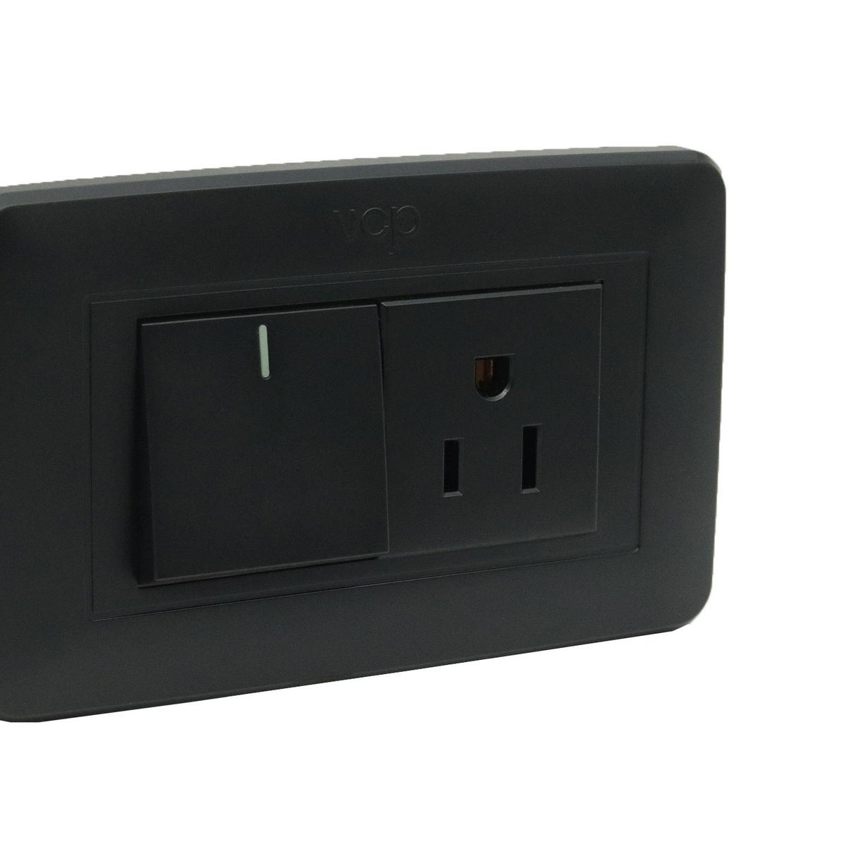 VCP - Interruptor + Toma Negro Vcp Electric Línea Amanecer