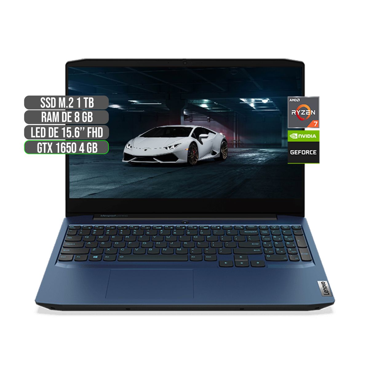 LENOVO - LENOVO AMD RYZEN 7 4800H SSD 1TB RAM 8GB GTX 1650 4GB LED 15.6" FHD