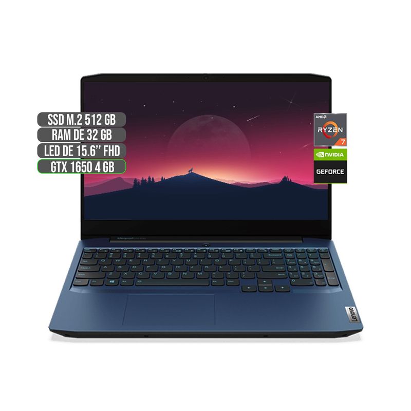 LENOVO - LENOVO AMD RYZEN 7 4800H SSD 512GB RAM 32GB GTX 1650 4GB LED 15.6" FHD