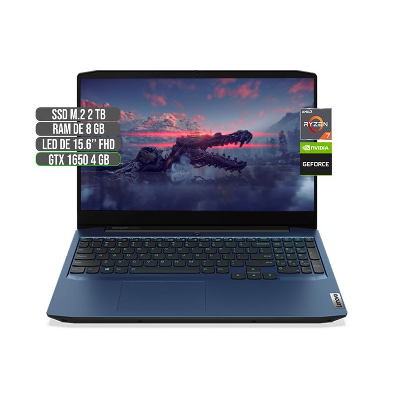 LENOVO - Portátil Lenovo AMD Ryzen 7 4800H 2TB SSD 8GB RAM GTX 1650 4GB 15.6" FHD