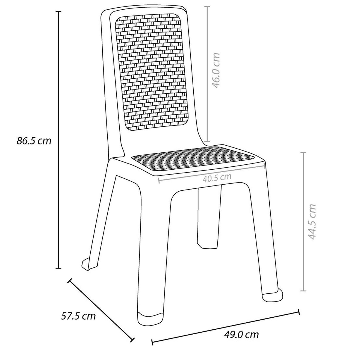 RIMAX - Silla Eterna SIN Brazos RIMAX SET X 6 UND - Negro