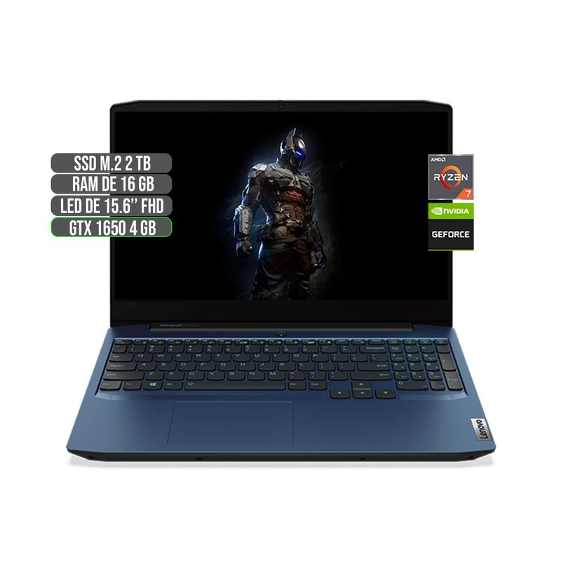 LENOVO - Portátil Lenovo AMD Ryzen 7 4800H 2TB SSD 16GB RAM GTX 1650 4GB 15.6" FHD