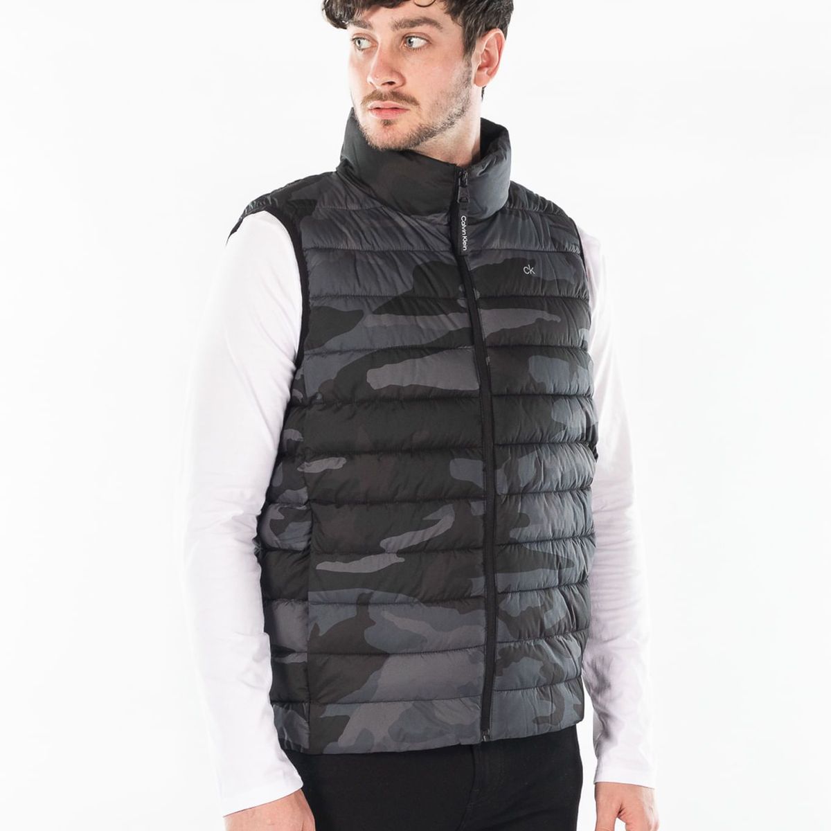 CALVIN KLEIN - Chaleco Negro Con Cierre De Cremallera Para Hombre Calvin Klein