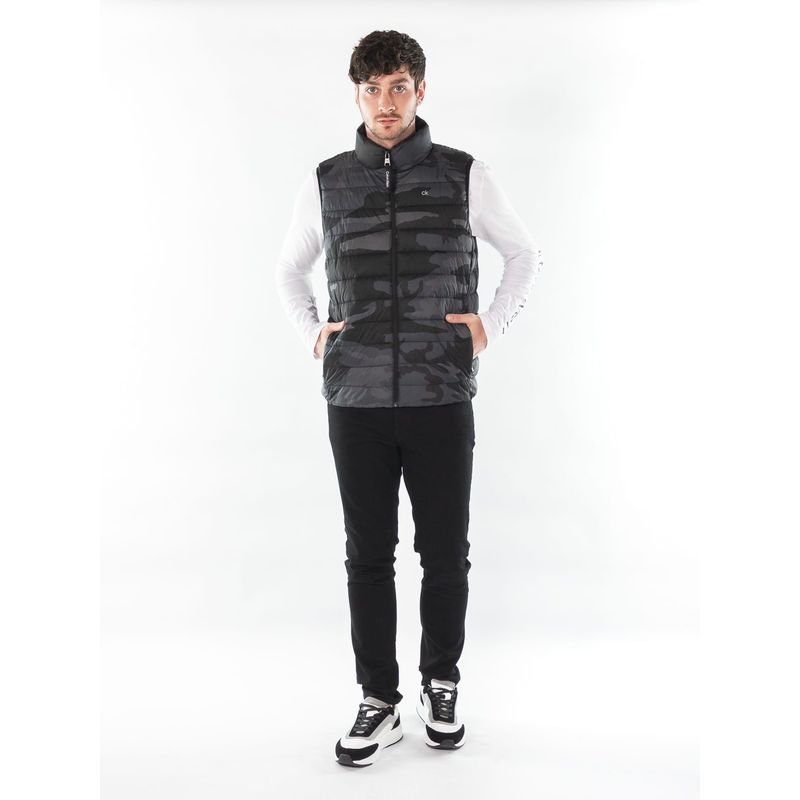 CALVIN KLEIN - Chaleco Negro Con Cierre De Cremallera Para Hombre Calvin Klein