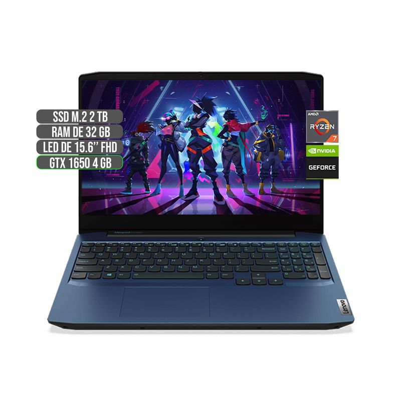LENOVO - LENOVO AMD RYZEN 7 4800H SSD 2TB RAM 32GB GTX 1650 4GB LED 15.6" FHD