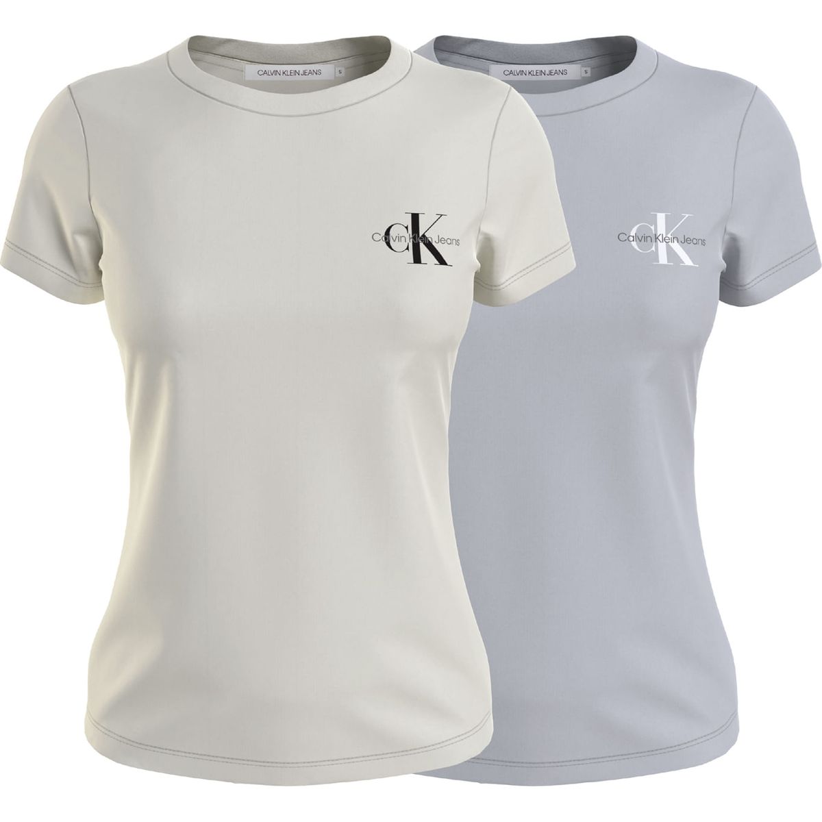 CALVIN KLEIN - Pack De 2 Camisetas En Algodon Con Logo Para Mujer Calvin Klein