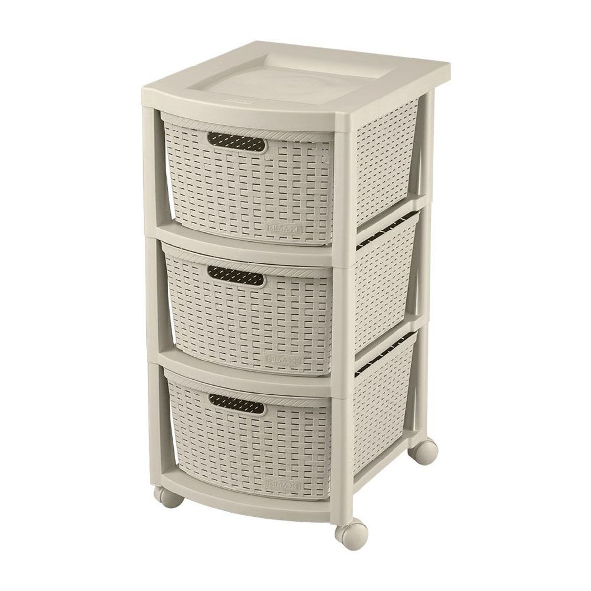 RIMAX - Cajonero apariencia rattan 3 gavetas altas RIMAX - Taupe