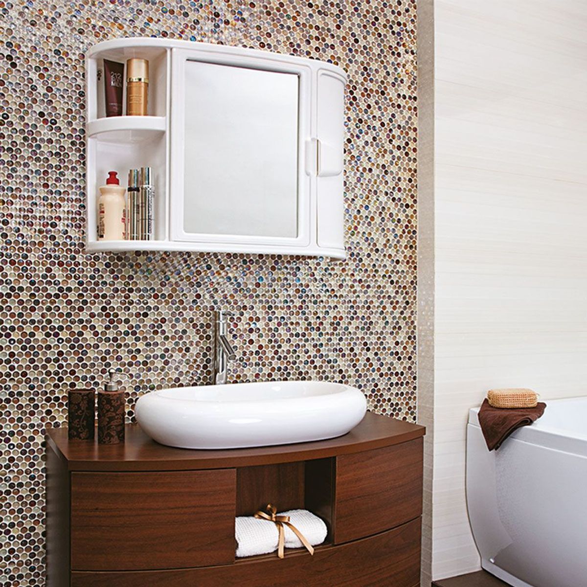 RIMAX - Gabinete para baño con espejo RIMAX - Blanco