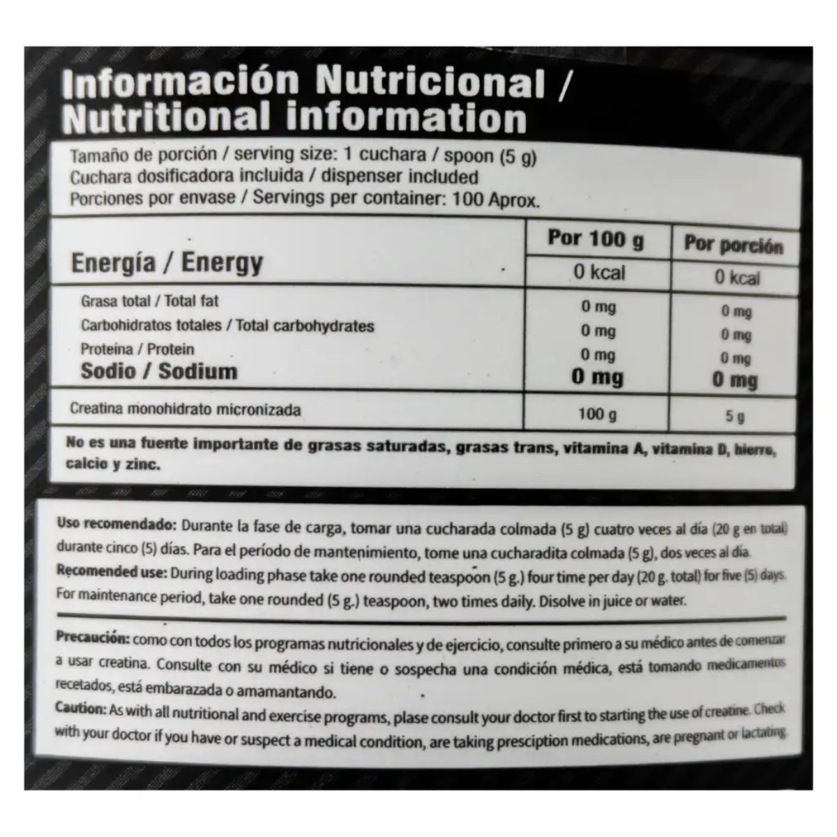 IRON NUTRITION - Creatina Ultra Pure 100% Monohidratada - 100 Serv. Creatina Iron