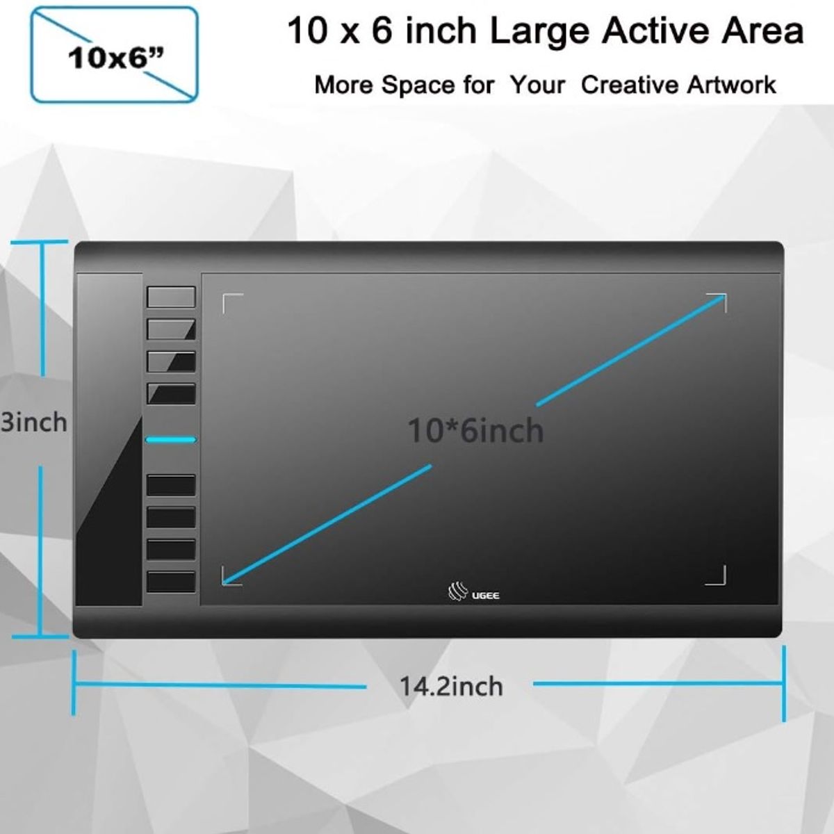 GENERICO - Tableta Digitalizadora Ugee Pen Tablet M708 M708 Black